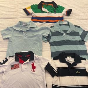 Boys Lacoste and Polo Ralph Lauren shirts